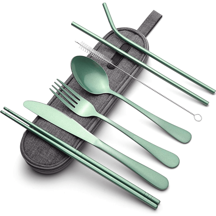Ensemble de couverts portables en acier inoxydable - compagnon de voyage