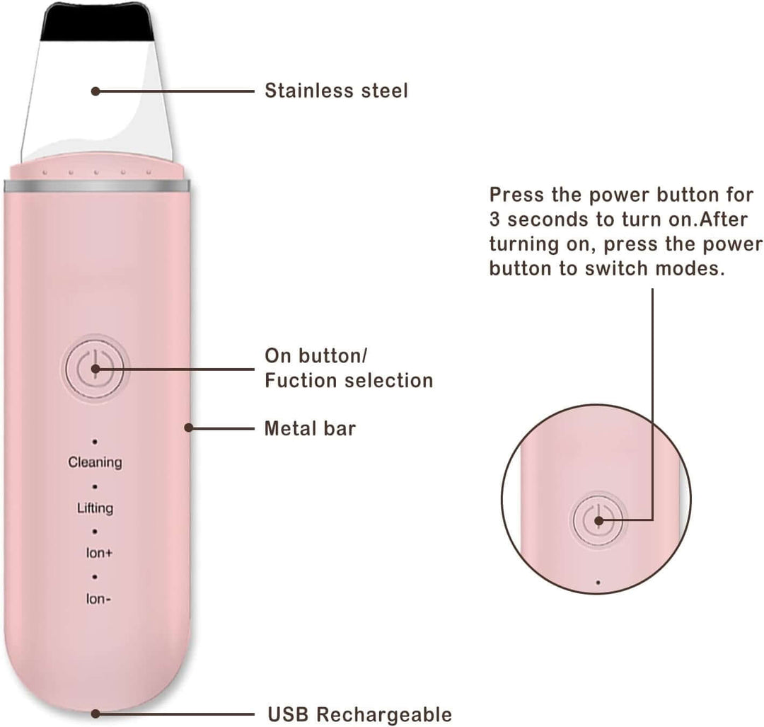 Nettoyeur de peau à ultrasons, nettoyeur de pores, éliminateur de points noirs