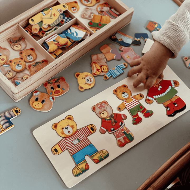 Holzpuzzle-Spielzeug für Kleinkinder - Kreatives Outfit-Spiel