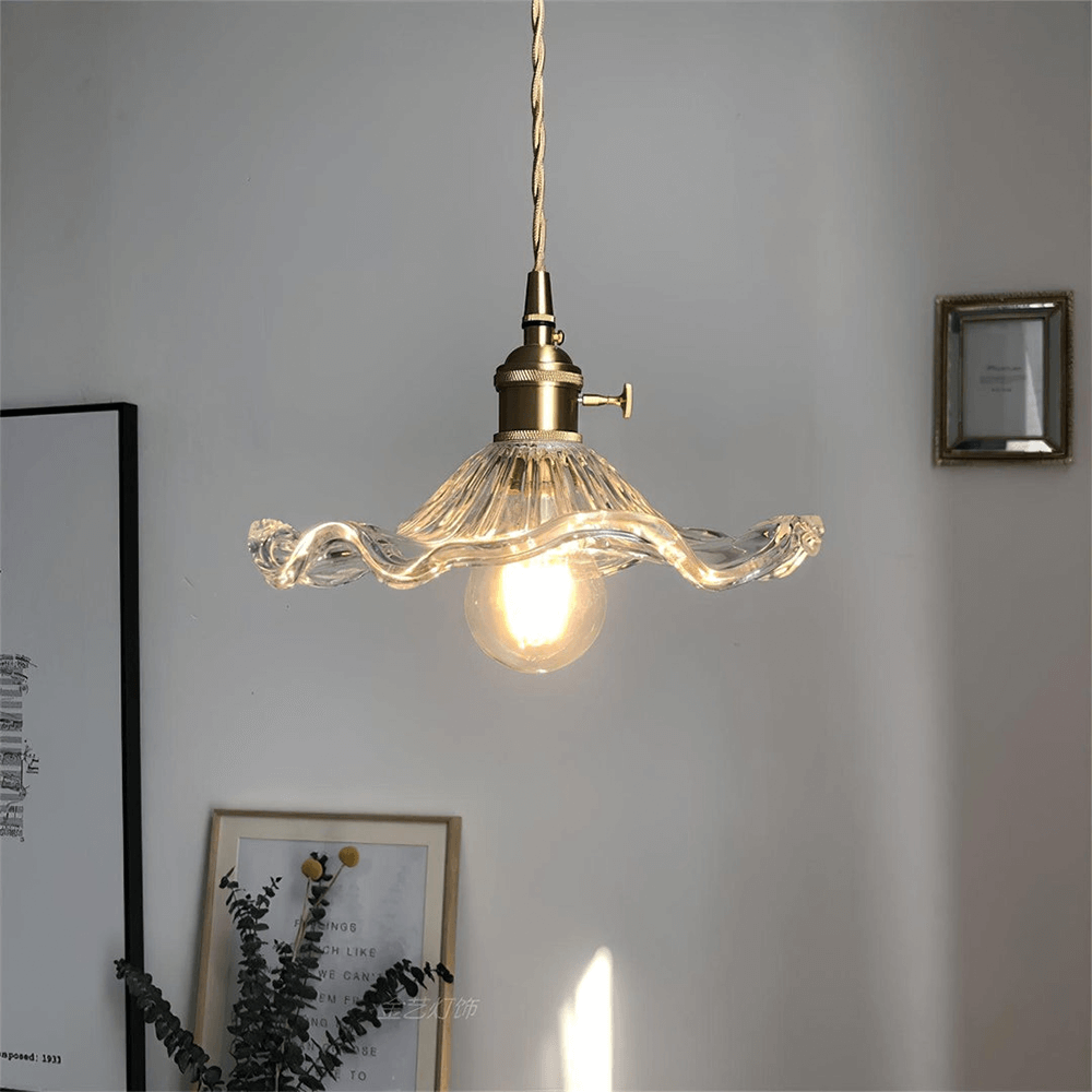 Blumen Pendelleuchte Glas LED