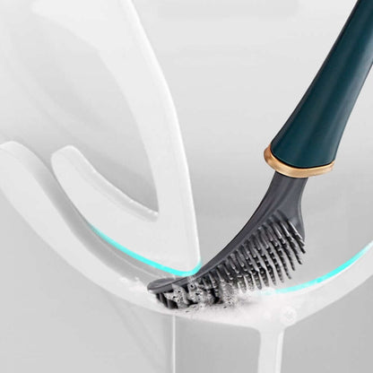 Brosse de toilette en silicone avec support