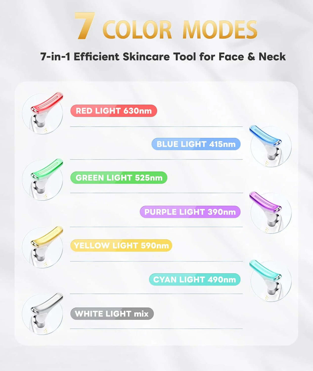 Masque LED 7 couleurs - anti-âge et soin de la peau
