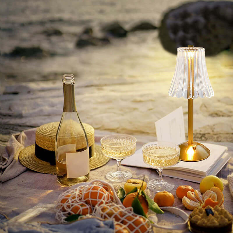 Lampe de table LED rétro rechargeable par USB à intensité variable