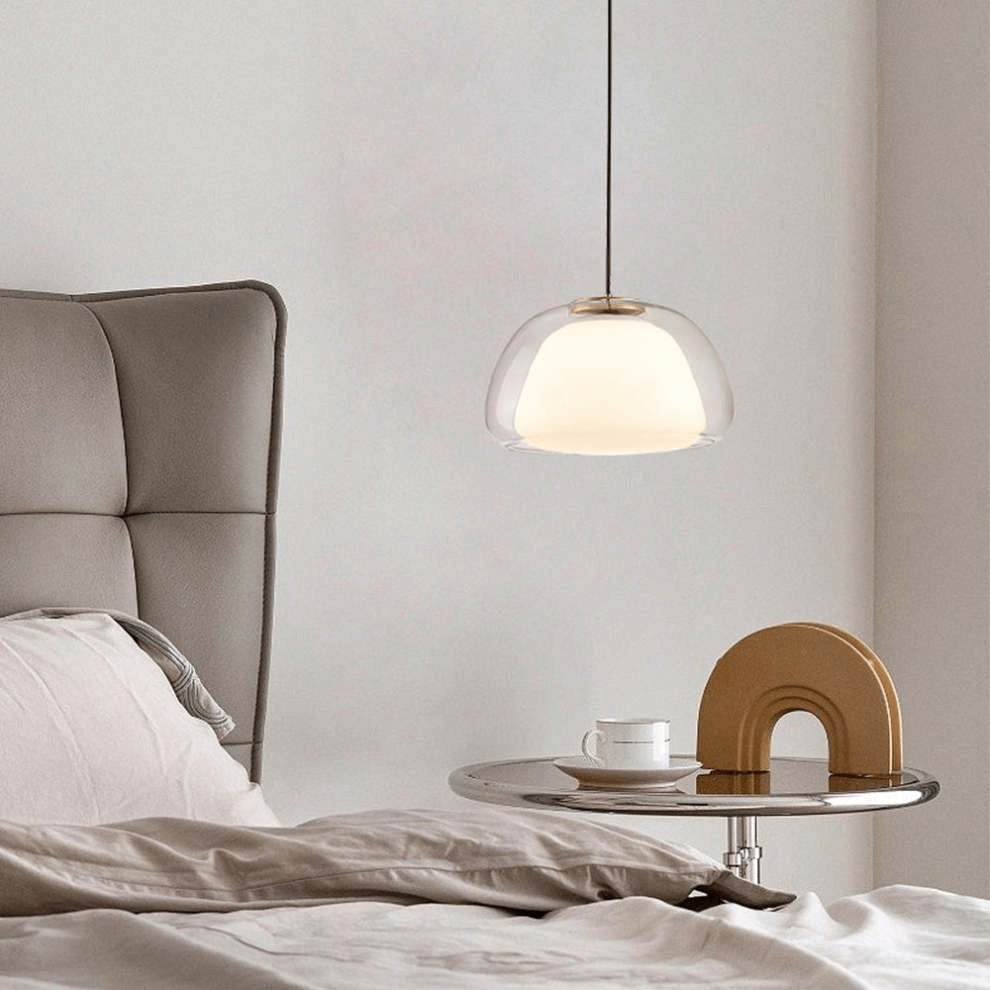 Moderne Milchglas Hängeleuchte Jelly