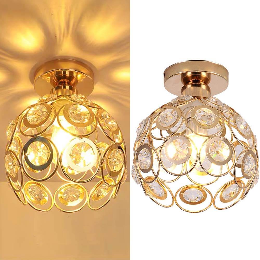 Luxuriöse Goldene Ball Deckenleuchte