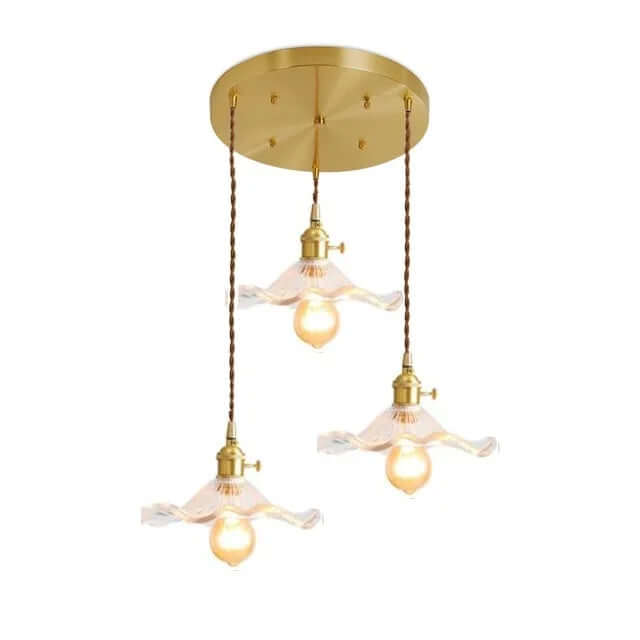 LED-Hängeleuchte, Buntglas & Kupfer - Modernes Design