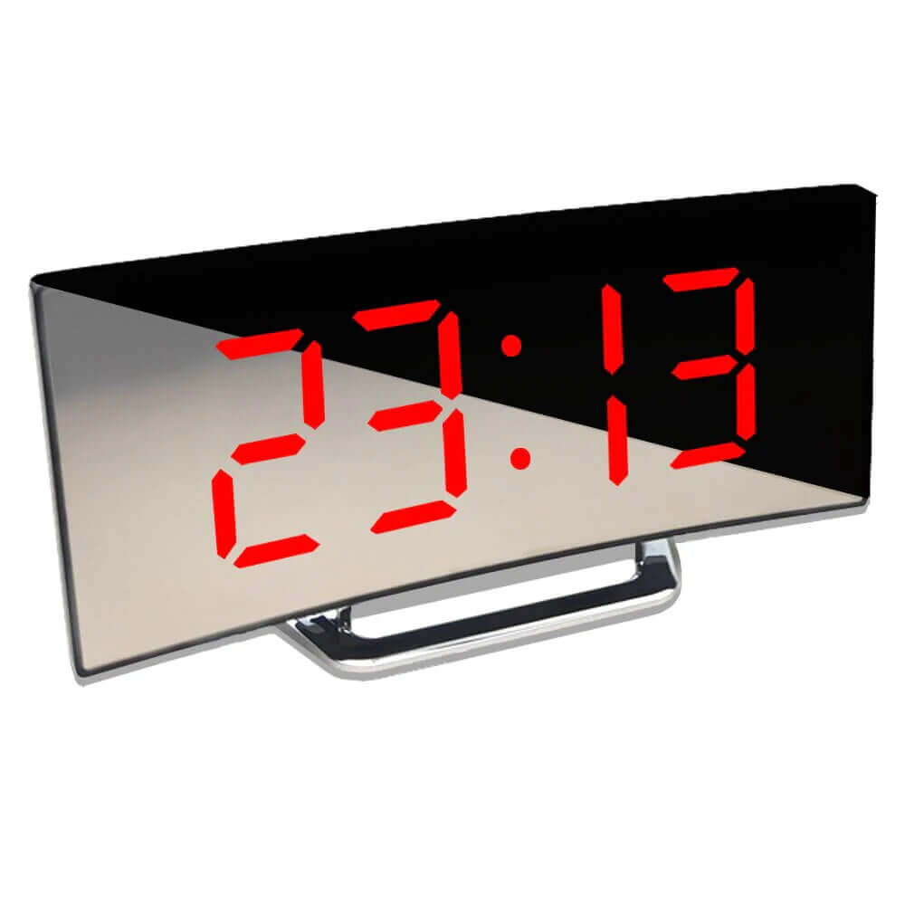 Moderner LED-Digitalwecker mit geschwungenem Design