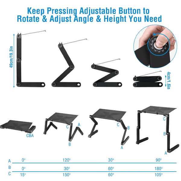 Support ergonomique pour ordinateur portable rotatif à 360° - FlexStand
