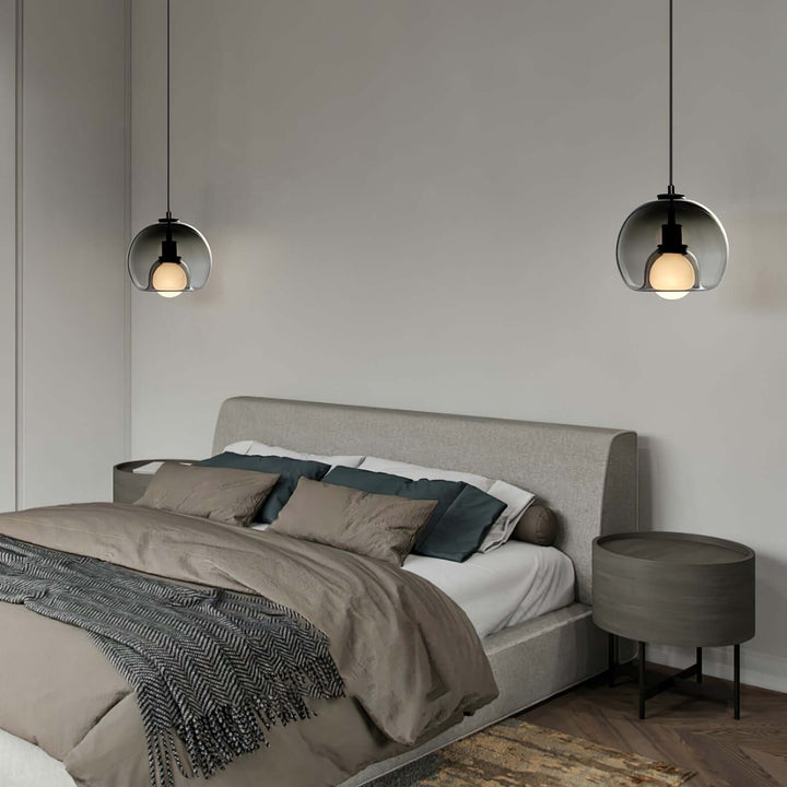 Moderne Pendelleuchte - Metall & Glas