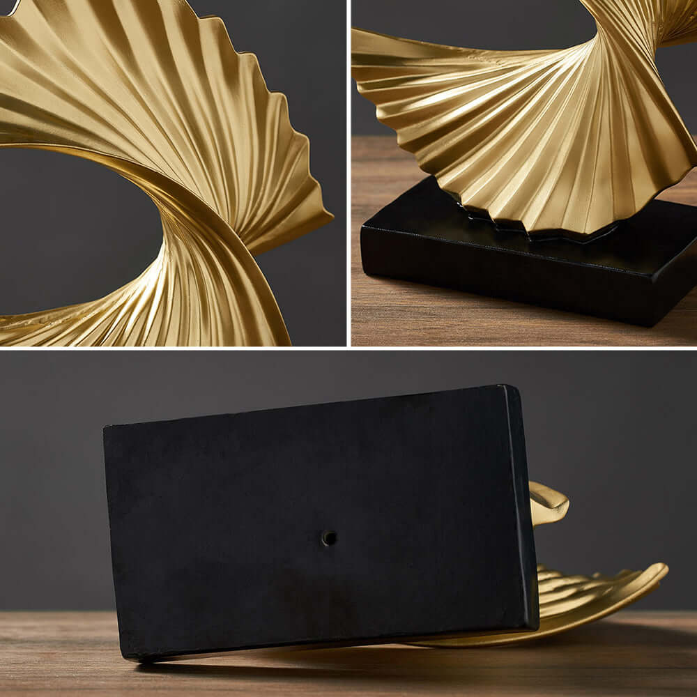 Mond Skulptur Deko Figur Halbmond Modern Gold Weiß