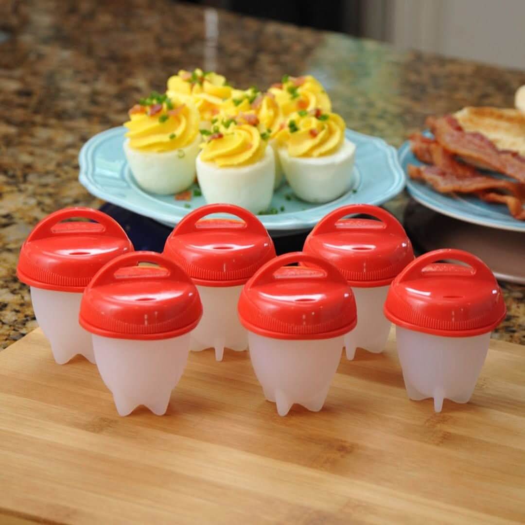 Silikon Eierkocher Set - 6er Set - BPA Frei