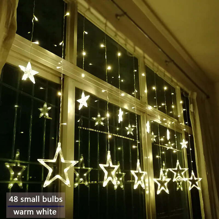 LED Sternenvorhang Lichterkette 3x3m Warmweiß
