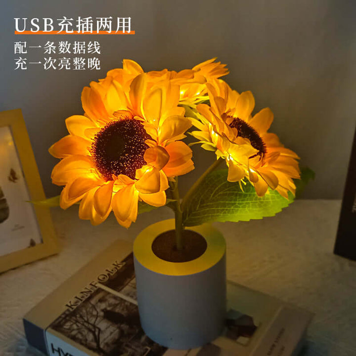 LED Sonnenblumenlampe Stimmungslicht Dekoleuchte