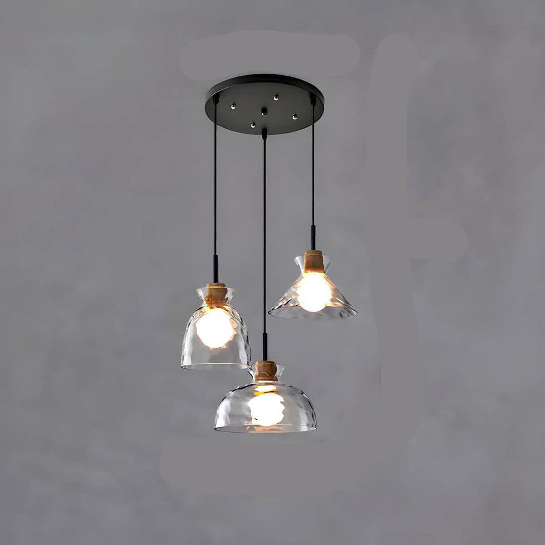 Moderner Glas-Kronleuchter, 1/3 Köpfe