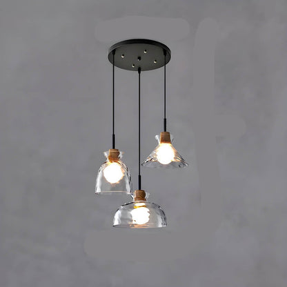 Moderner Glas-Kronleuchter, 1/3 Köpfe