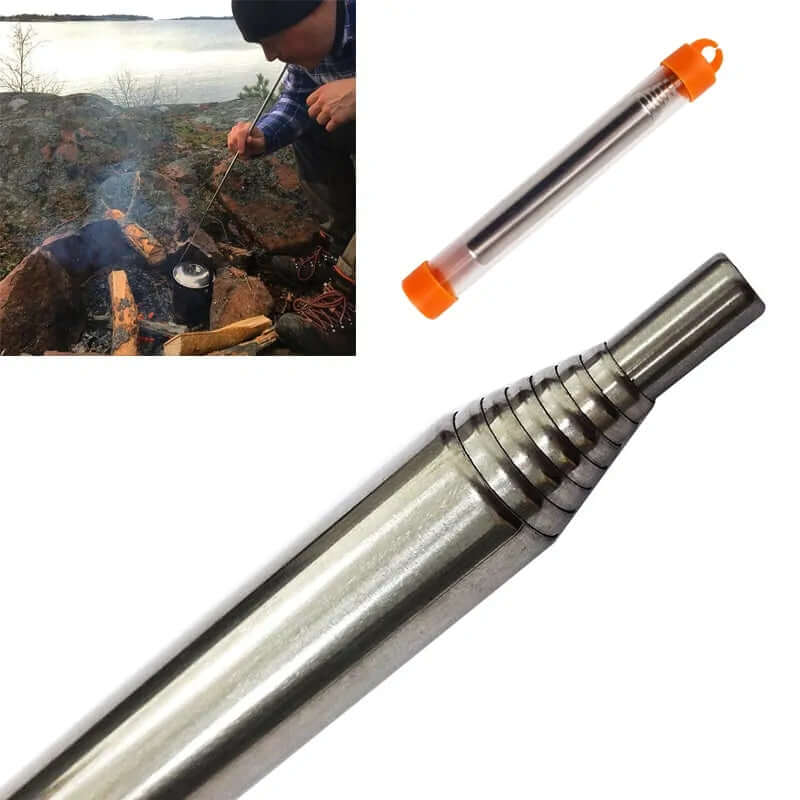 Blasrohr Feueranzünder Edelstahl - Outdoor Camping Grill Anzünder