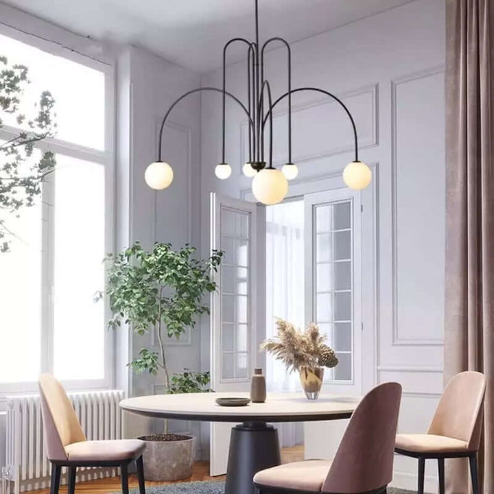 Suspension élégante en verre et métal