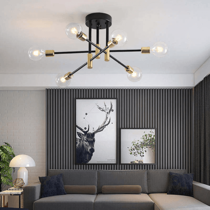 Elegante LED-Deckenleuchte Schwarz-Gold