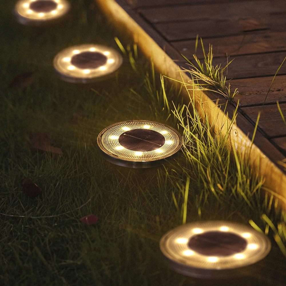 Solar Bodenleuchten Garten, 4er Set, Wasserdicht
