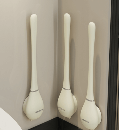 Brosse de toilette en silicone avec support