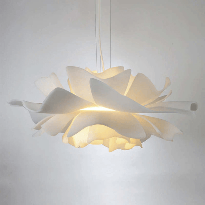 Moderne Hängelampe Blume Weiß Metall