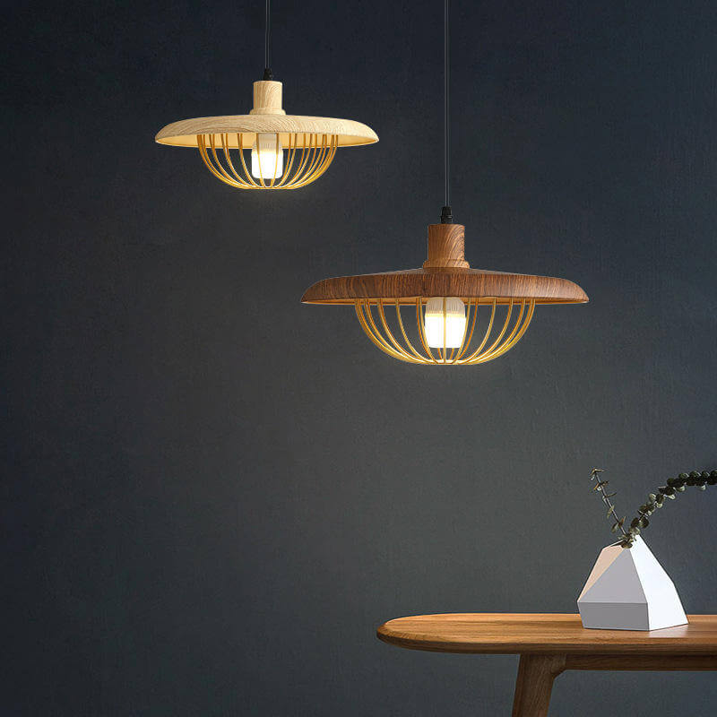 Holzmaserung Pendelleuchte Industrial Design Hängelampe