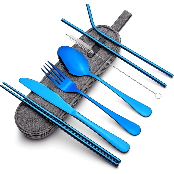 Ensemble de couverts portables en acier inoxydable - compagnon de voyage