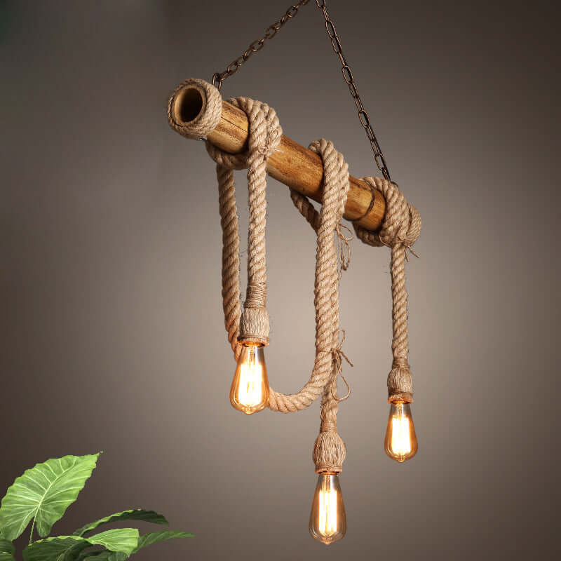 Suspension réglable en bambou - design corde