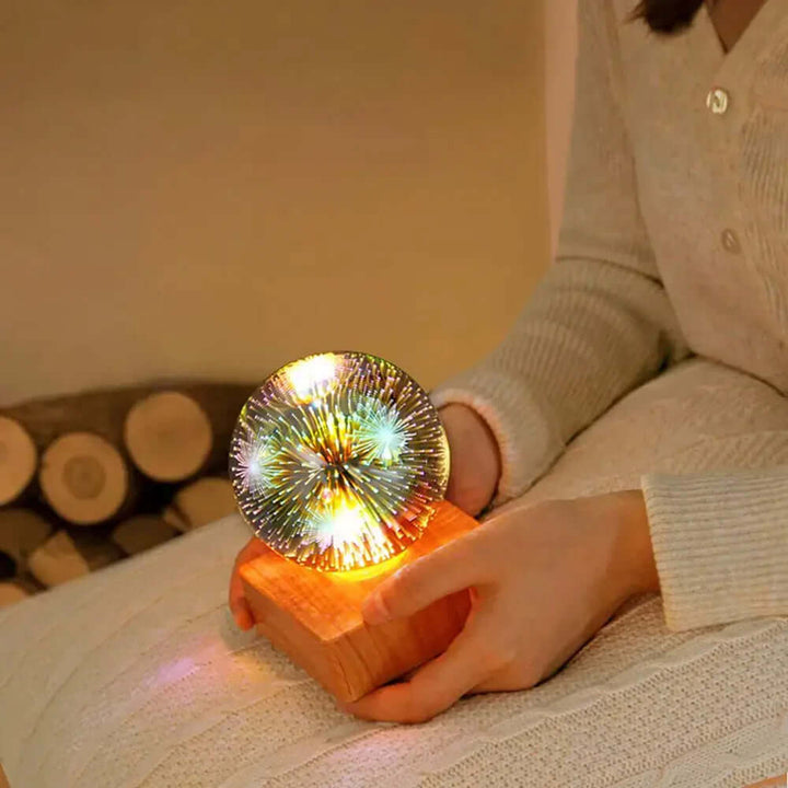 3D-Feuerwerk Kristallkugellampe