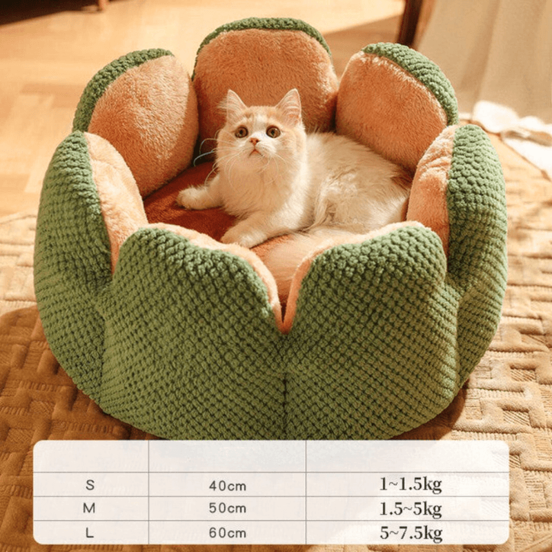 Lit douillet pour animaux de compagnie en forme de fleur pour chats et chiens