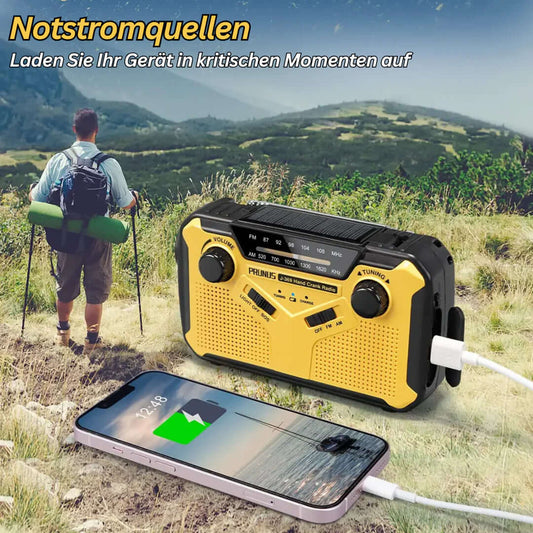 Radio d'urgence portable à manivelle - solaire et batterie externe