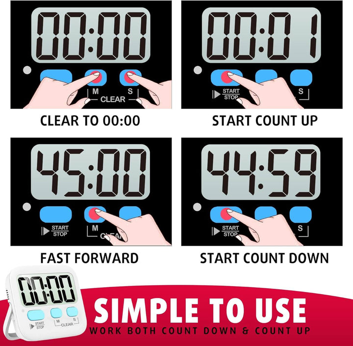 2er-Pack Digitale Küchen-Timer mit Magnet