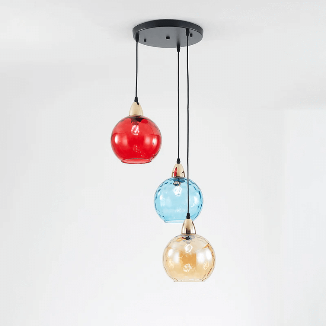 Moderne 3er Cluster Pendelleuchte Glas
