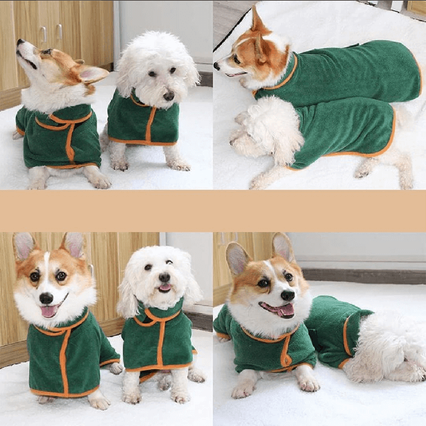 Peignoir absorbant en microfibre pour chien