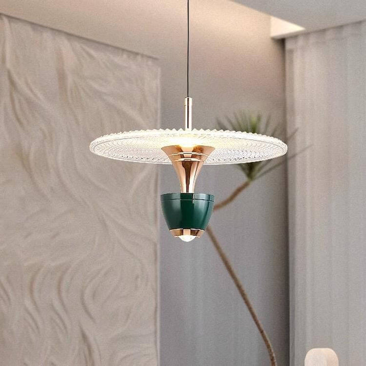 Moderne LED-Pendelleuchte, Scheibenform