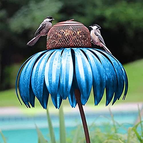 Décoration de jardin suspendue en métal en forme de fleur pour nichoir