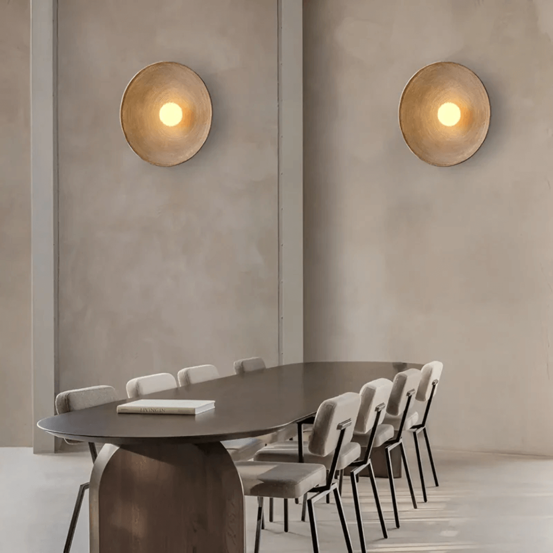 Runde LED Wandleuchte Harz Glas Modern Design