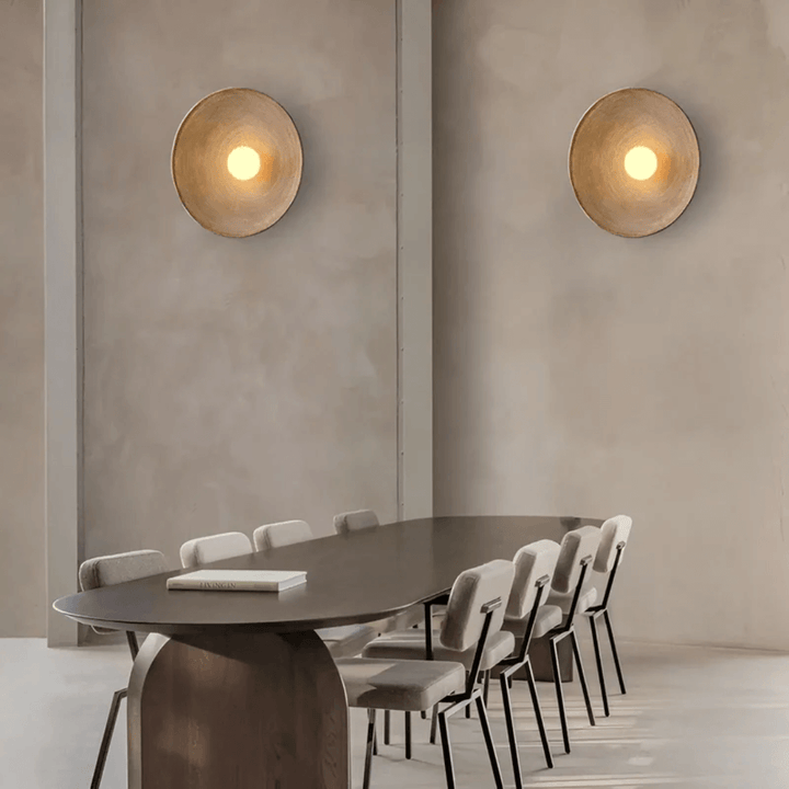 Runde LED Wandleuchte Harz Glas Modern Design