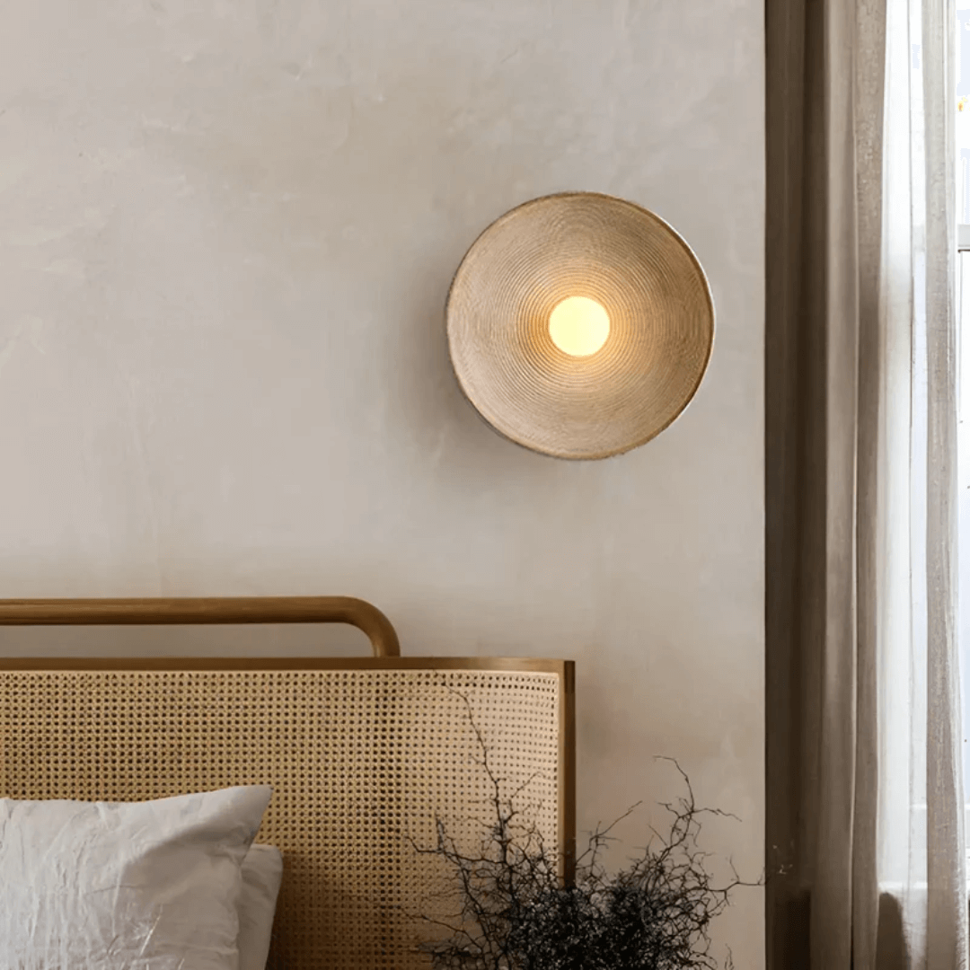 Runde LED Wandleuchte Harz Glas Modern Design