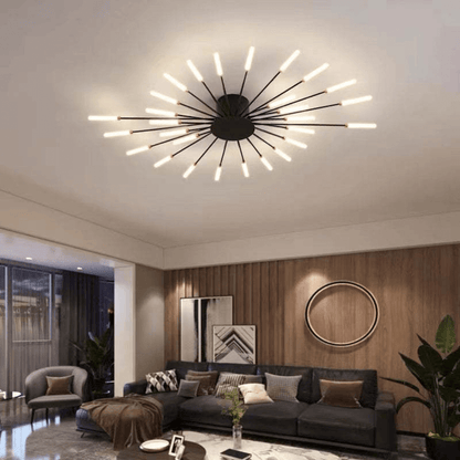 Grand plafonnier LED moderne en métal blanc acrylique