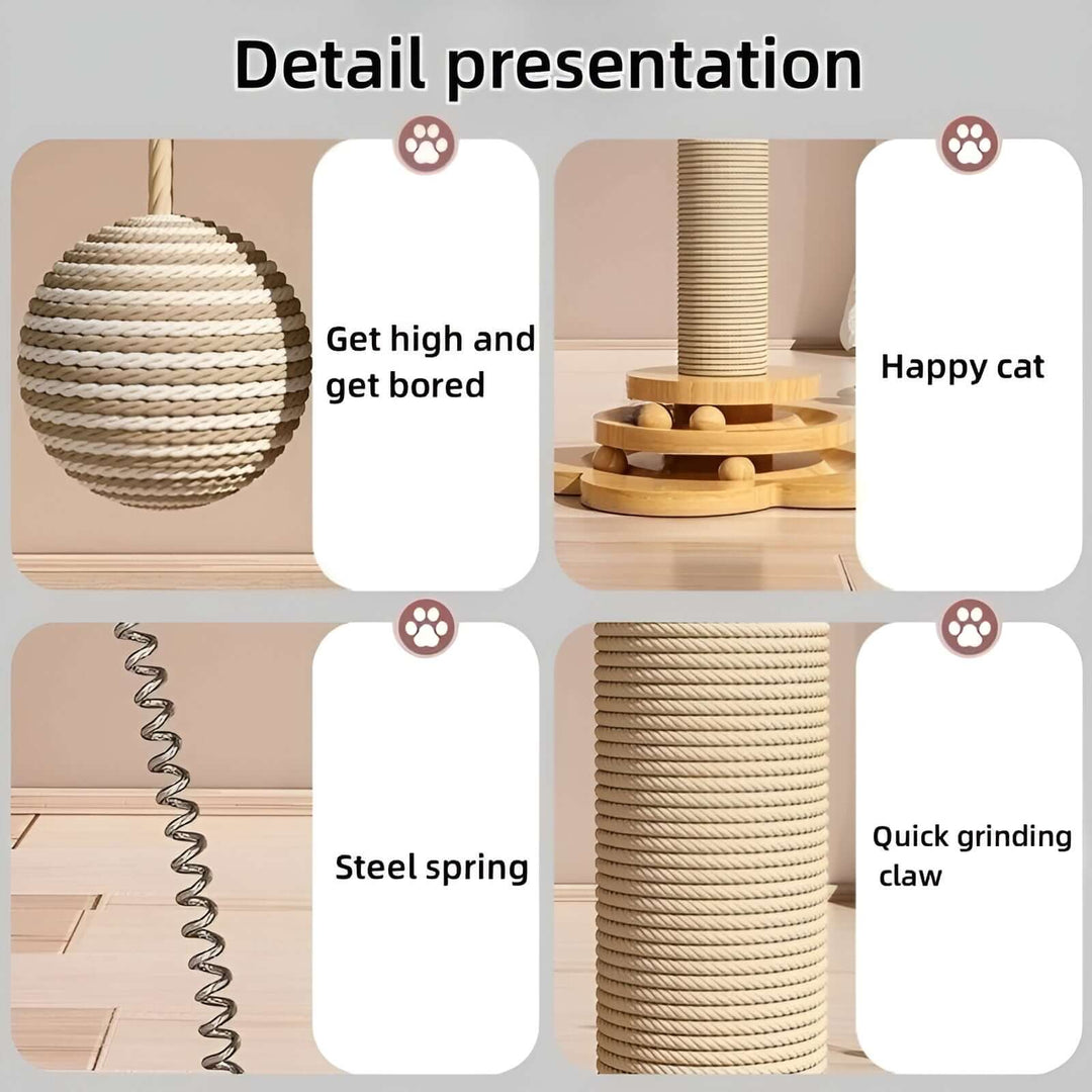 Jouet en bois pour chat avec balles