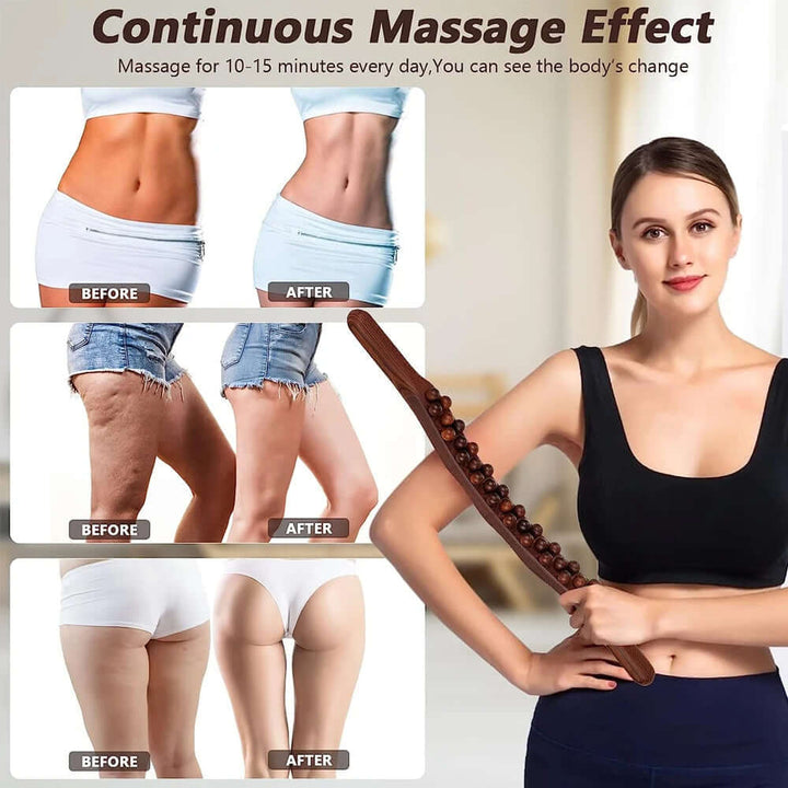 Holz Gua Sha Massage-Stab 60cm - Tiefenentspannung