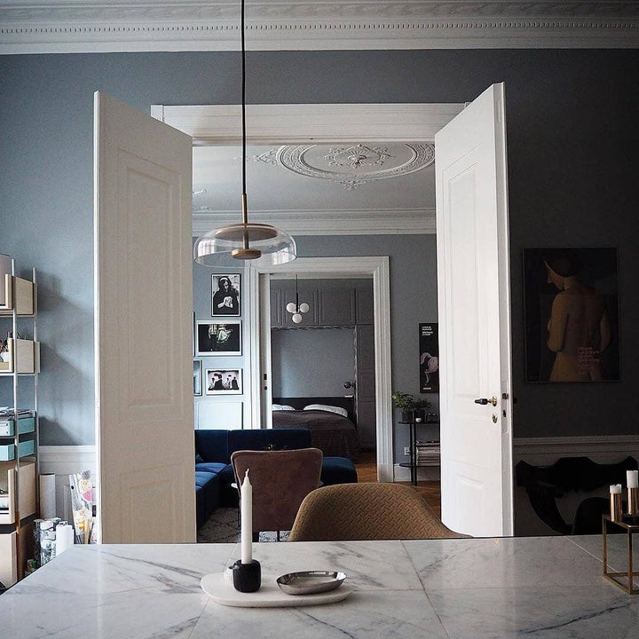 Moderne Pendelleuchte - Messing & Glas