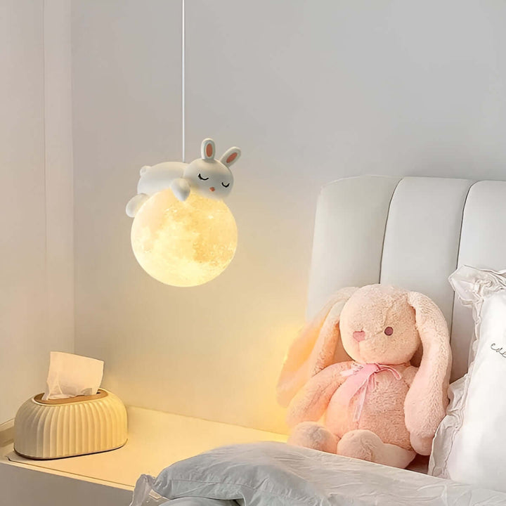 Kinderzimmer Hängeleuchte Mond & Tiere