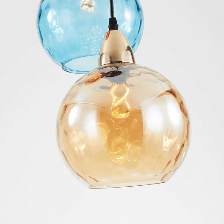 Moderne 3er Cluster Pendelleuchte Glas
