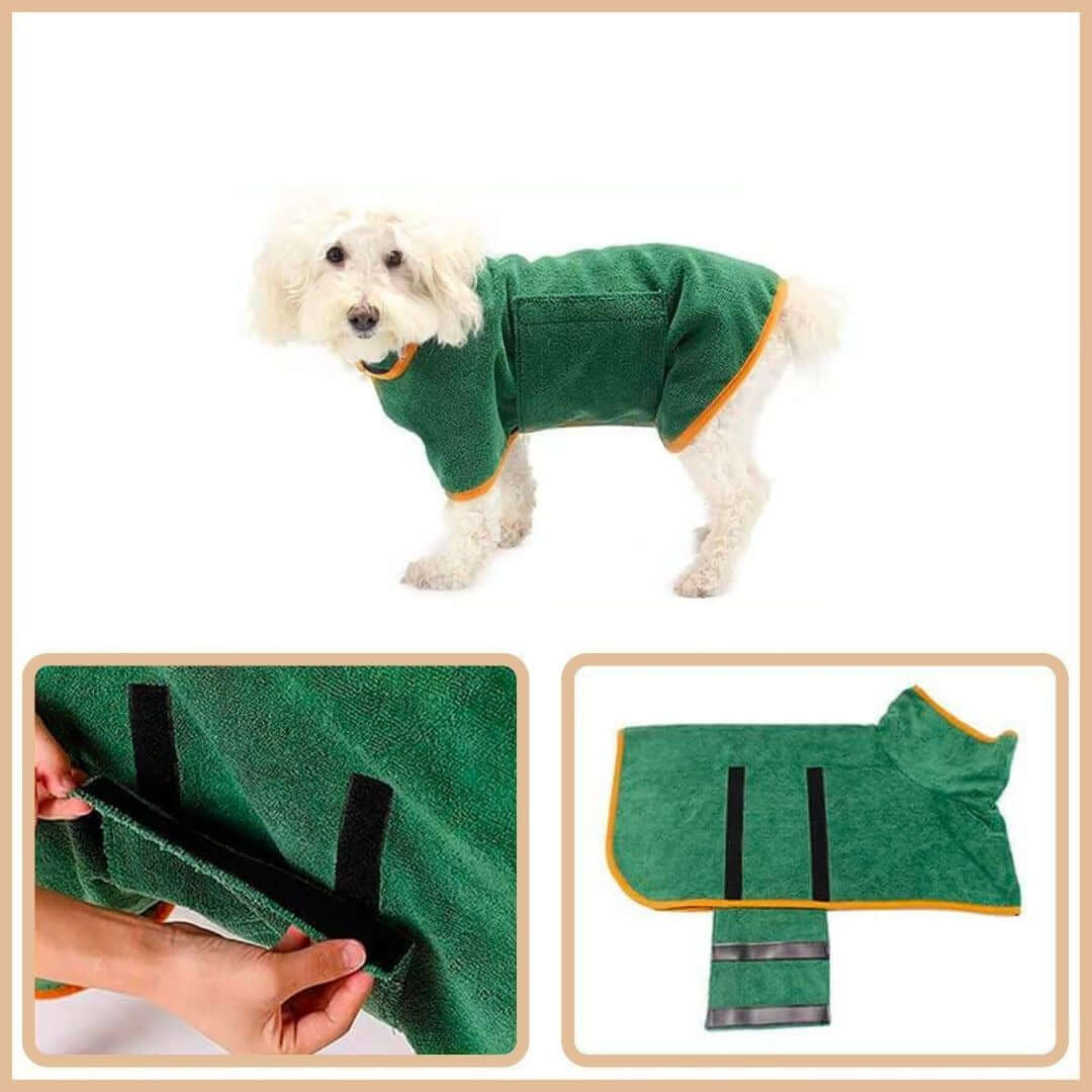 Peignoir absorbant en microfibre pour chien