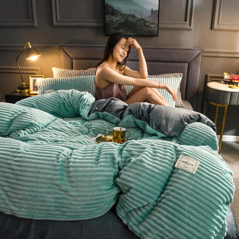 Samt-Fleece Bettbezug für luxuriösen Schlafkomfort
