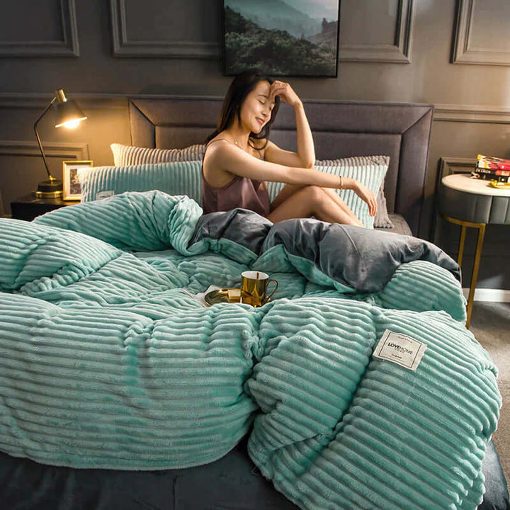 Samt-Fleece Bettbezug für luxuriösen Schlafkomfort
