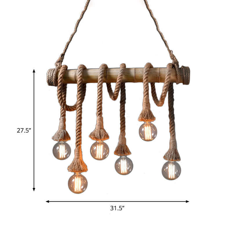 Suspension réglable en bambou - design corde