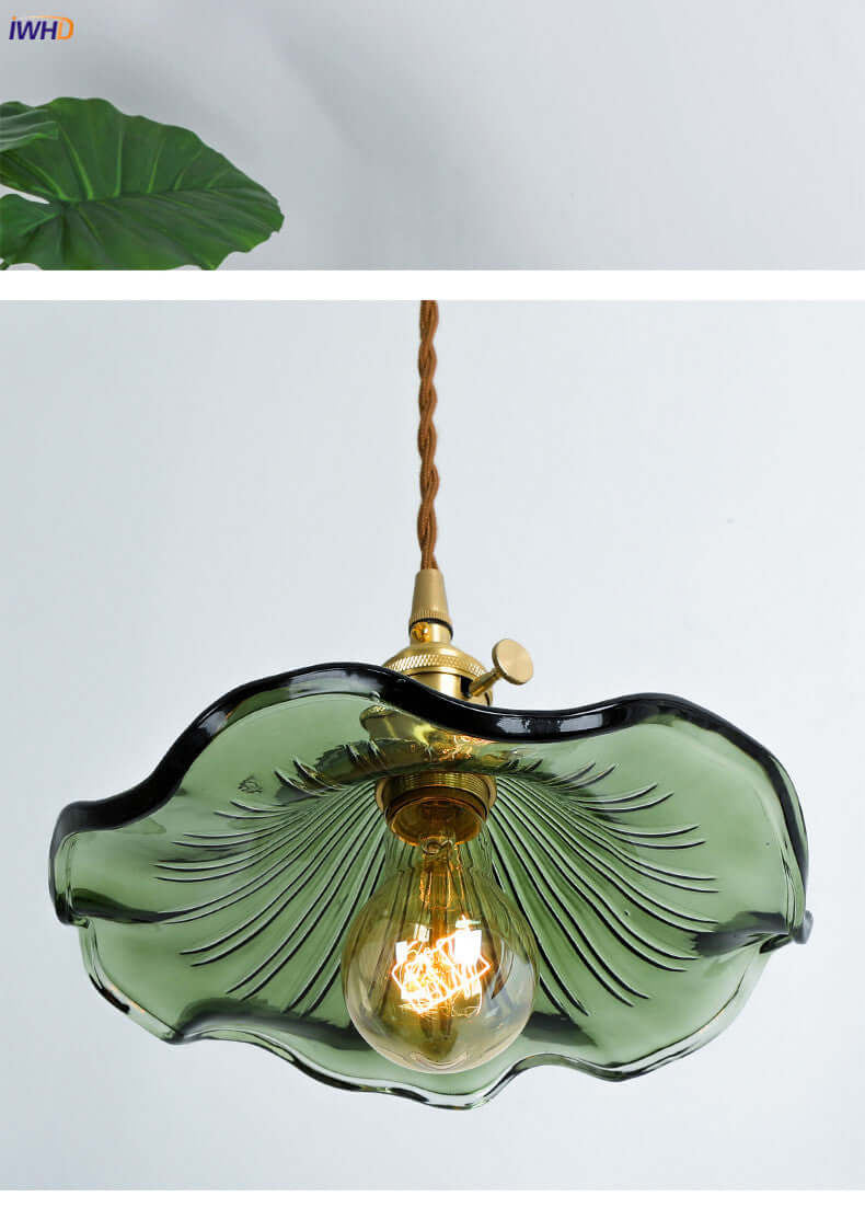 LED-Hängeleuchte, Buntglas & Kupfer - Modernes Design